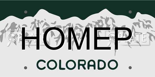 HOMEP Colorado License Plate
