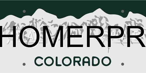 HOMERPR Colorado License Plate
