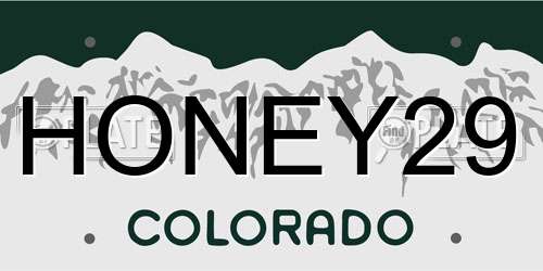 HONEY29 Colorado License Plate