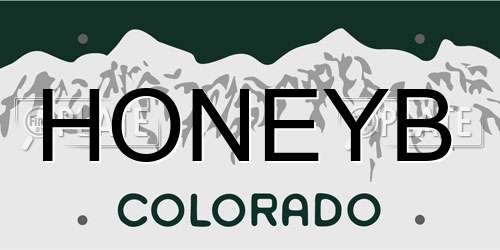 HONEYB Colorado License Plate