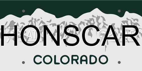 HONSCAR Colorado License Plate
