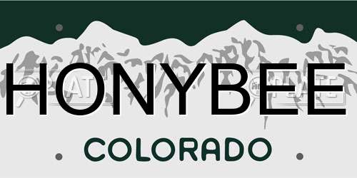 HONYBEE Colorado License Plate
