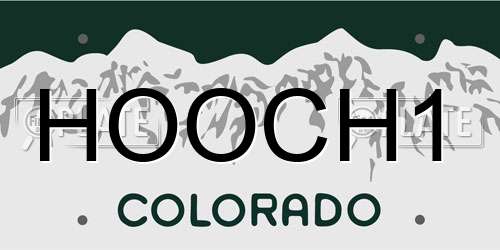 HOOCH1 Colorado License Plate