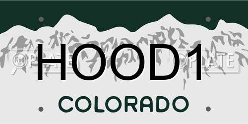 HOOD1 Colorado License Plate