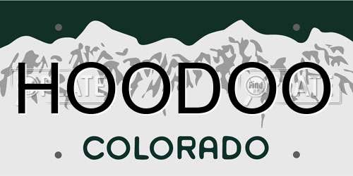 HOODOO Colorado License Plate