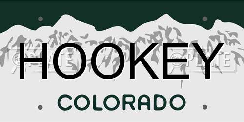 HOOKEY Colorado License Plate