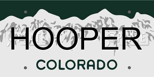 HOOPER Colorado License Plate
