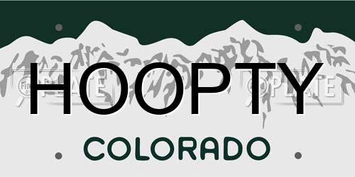 HOOPTY Colorado License Plate