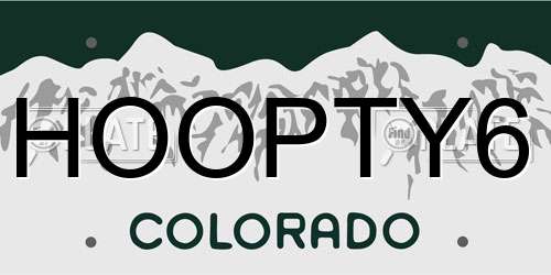 HOOPTY6 Colorado License Plate