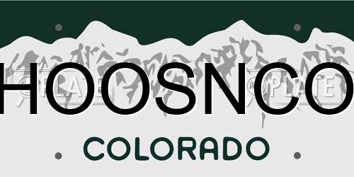 HOOSNCO Colorado License Plate