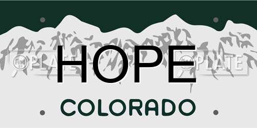 HOPE Colorado License Plate