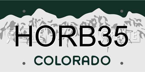 HORB35 Colorado License Plate