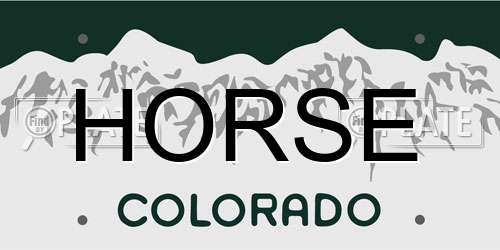 HORSE Colorado License Plate