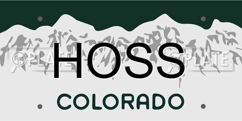 HOSS Colorado License Plate