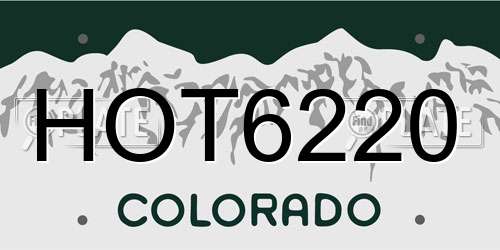 HOT6220 Colorado License Plate