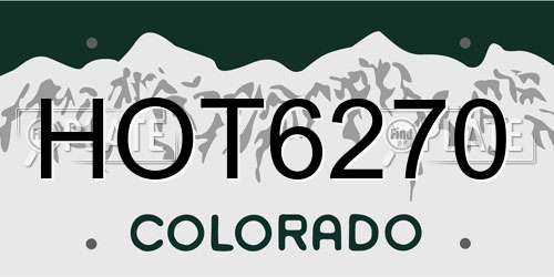 HOT6270 Colorado License Plate