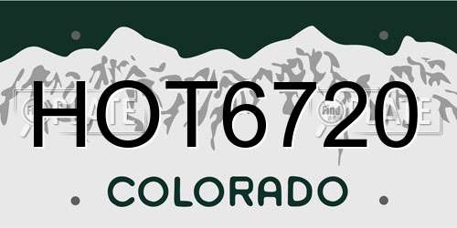 HOT6720 Colorado License Plate