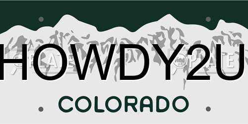 HOWDY2U Colorado License Plate