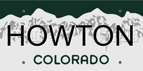 HOWTON Colorado License Plate