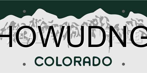 HOWUDNG Colorado License Plate