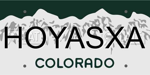 HOYASXA Colorado License Plate