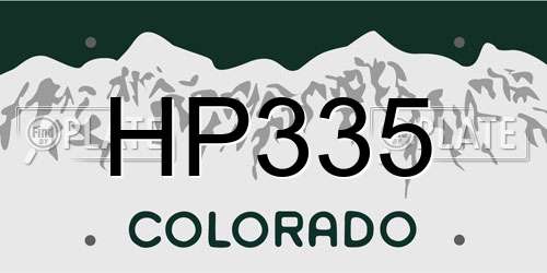 HP335 Colorado License Plate