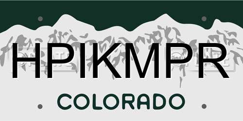 HPIKMPR Colorado License Plate
