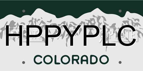 HPPYPLC Colorado License Plate