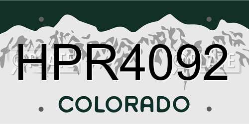HPR4092 Colorado License Plate