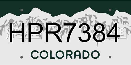 HPR7384 Colorado License Plate