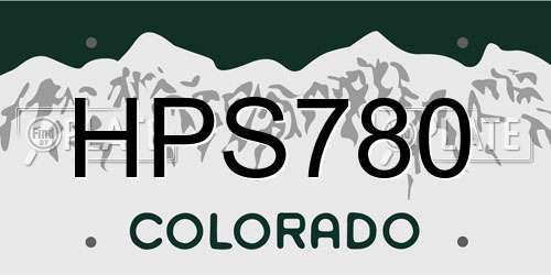 HPS780 Colorado License Plate