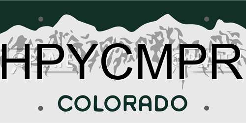 HPYCMPR Colorado License Plate