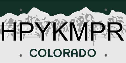 HPYKMPR Colorado License Plate