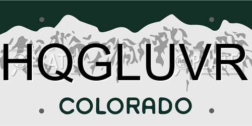 HQGLUVR Colorado License Plate