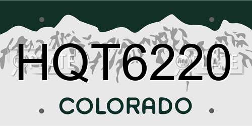 HQT6220 Colorado License Plate