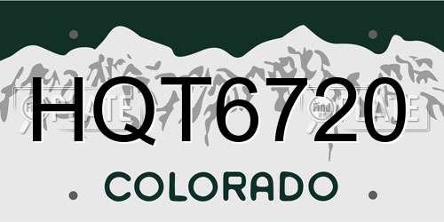 HQT6720 Colorado License Plate