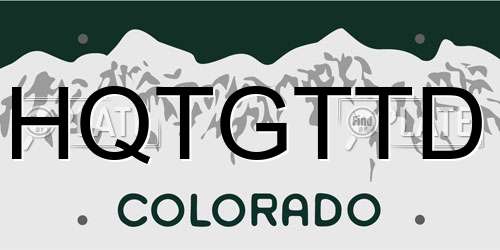 HQTGTTD Colorado License Plate
