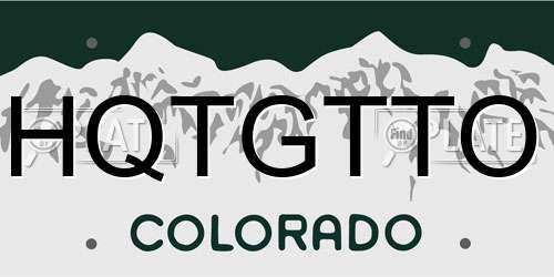 HQTGTTO Colorado License Plate