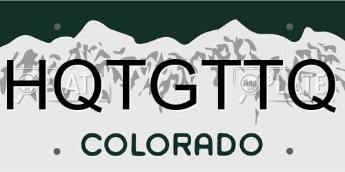 HQTGTTQ Colorado License Plate