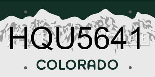 HQU5641 Colorado License Plate