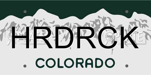 HRDRCK Colorado License Plate