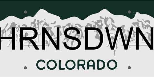 HRNSDWN Colorado License Plate