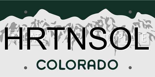 HRTNSOL Colorado License Plate