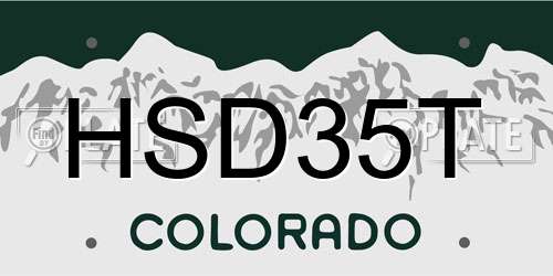 HSD35T Colorado License Plate