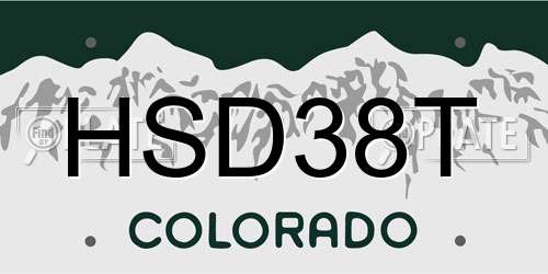 HSD38T Colorado License Plate