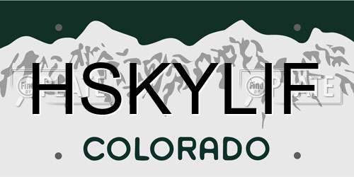 HSKYLIF Colorado License Plate