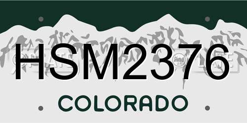 HSM2376 Colorado License Plate