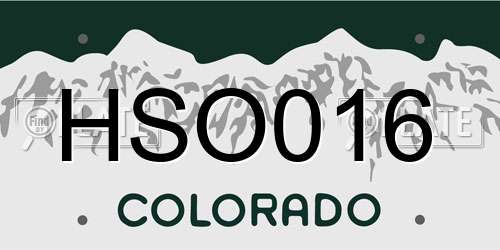 HSO016 Colorado License Plate