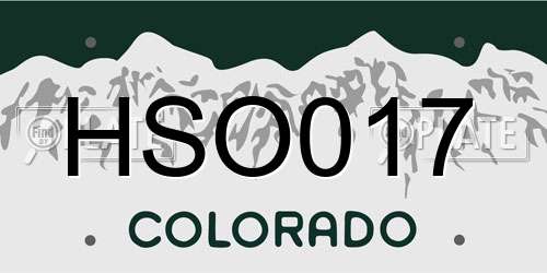 HSO017 Colorado License Plate