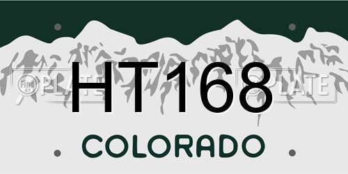 HT168 Colorado License Plate